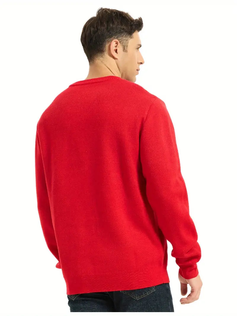 Men Classic Ugly Christmas Sweater - Soft Wool Blend, Festive & Comfortable, Machine Washable