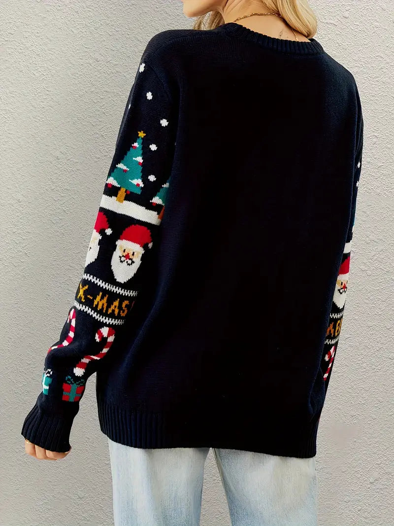 Women Classic Ugly Christmas Sweater - Soft Wool Blend, Festive & Comfortable, Machine Washable